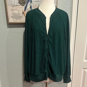 SHEIN Curve Sz 3X Forest Green Ribbed Utility Jacket